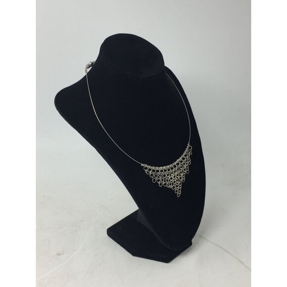 Women's Silver Tone Waterfall Chain Necklace - Picture 2 of 6